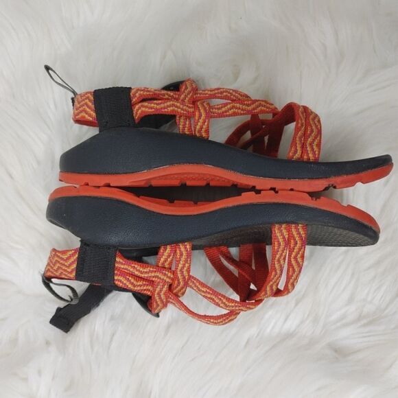 Size 13 Chaco Kid's ZX1 Ecotread Red Orange Yellow - Picture 2 of 5